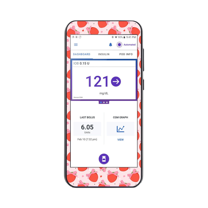 Peelz Strawberry Kisses Sticker for Omnipod® 5 Controller – Pump Peelz Peelz/Stickers