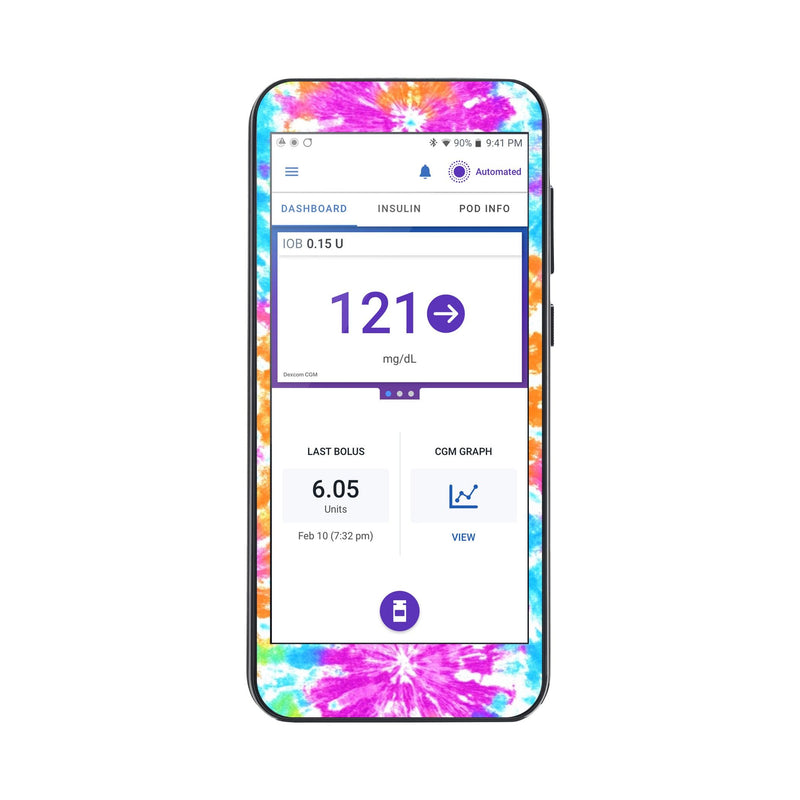 Peelz Neon Tie Dye Sticker for Omnipod ® 5 Controller – Pump Peelz Peelz/Stickers