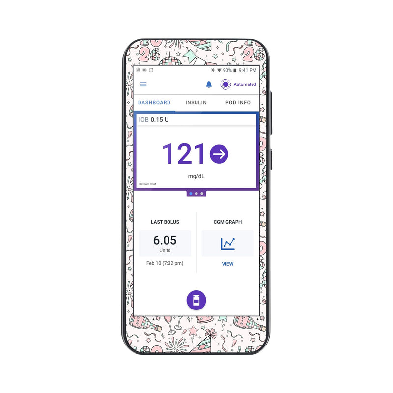 Peelz Cheers to '26 Sticker for Omnipod® 5 Controller – Pump Peelz Peelz/Stickers
