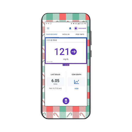 Peelz Peppermint Plaid Sticker for Omnipod® 5 Controller – Pump Peelz Peelz/Stickers