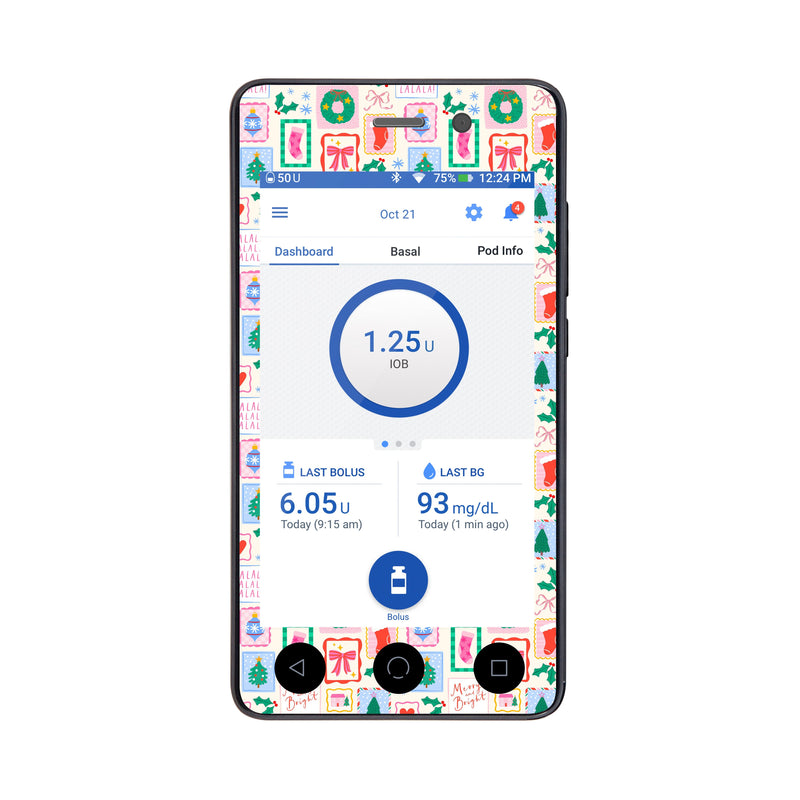 Peelz Holiday Greetings Sticker for Omnipod DASH® PDM – Pump Peelz Peelz/Stickers