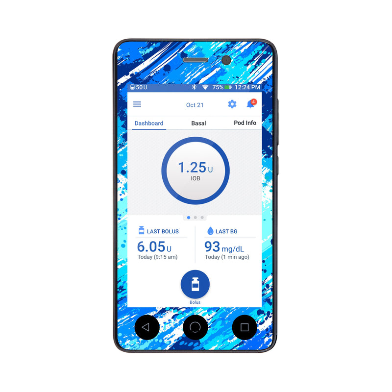 Peelz Beta Blue Sticker Sticker for Omnipod DASH® PDM – Pump Peelz Peelz/Stickers