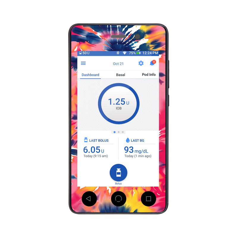 Peelz Summer Tie Dye Sticker for Omnipod DASH ® PDM – Pump Peelz Peelz/Stickers