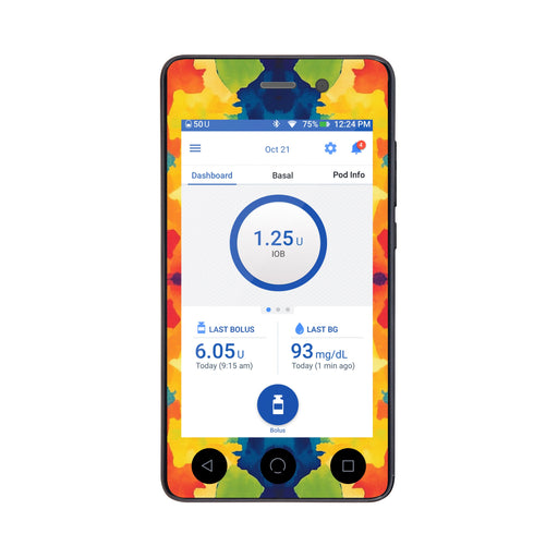 Peelz Bright Tie Dye Sticker for Omnipod DASH ® PDM – Pump Peelz Peelz/Stickers