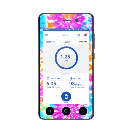 Peelz Neon Tie Dye Sticker for Omnipod DASH ® PDM – Pump Peelz Peelz/Stickers