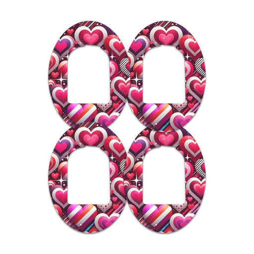 Peelz Sparkly Hearts Pod Patch Tape - Pump Peelz Patch Medical Tape