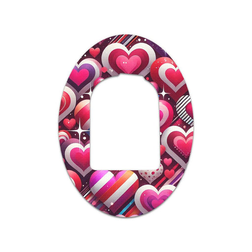 Peelz Sparkly Hearts Pod Patch Tape - Pump Peelz Patch Medical Tape