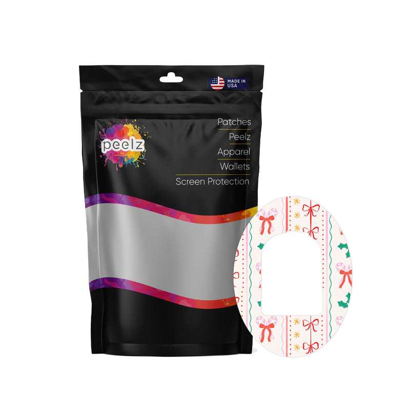 Peelz Holly Jolly Ribbon Pod Patch Tape - Pump Peelz Patch Medical Tape