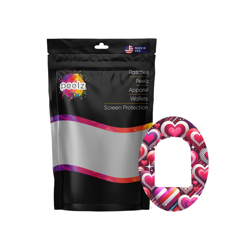 Peelz Sparkly Hearts Pod Patch Tape - Pump Peelz Patch Medical Tape
