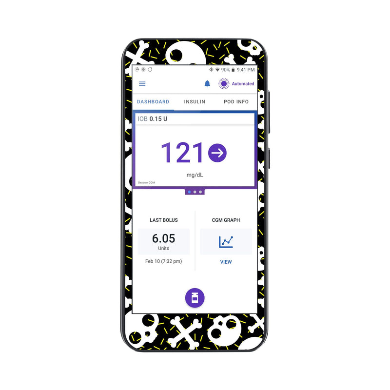 Peelz Bone Pop Sticker for Omnipod® 5 Controller – Pump Peelz Peelz/Stickers