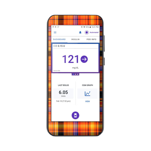 Peelz Pumpkin Plaid Sticker for Omnipod® 5 Controller – Pump Peelz Peelz/Stickers