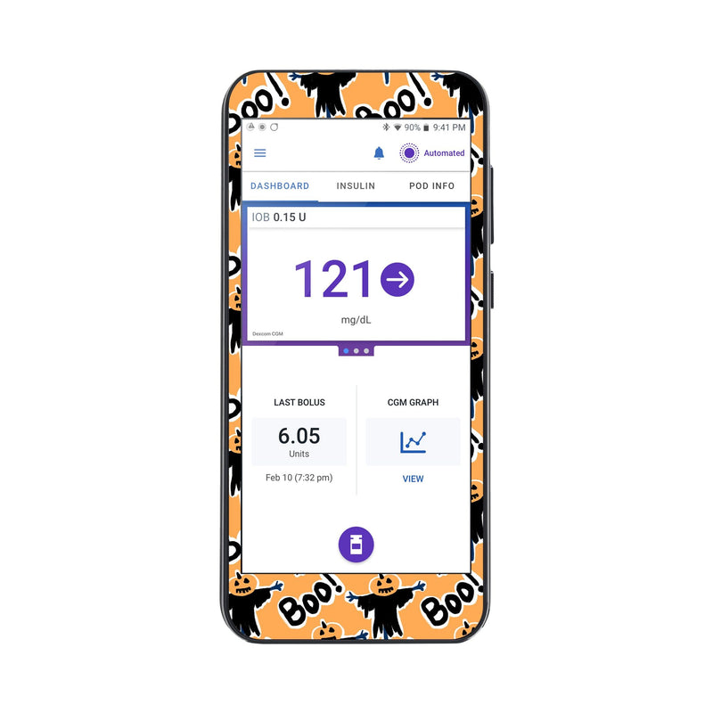 Peelz Pumpkin Boo Sticker for Omnipod® 5 Controller – Pump Peelz Peelz/Stickers