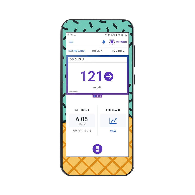 Peelz Ice Cream Social Sticker for Omnipod® 5 Controller – Pump Peelz Peelz/Stickers