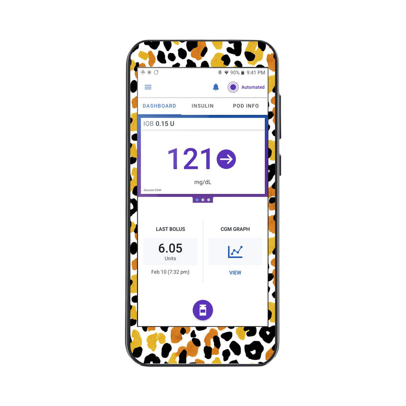 Peelz Golden Leopard Sticker for Omnipod® 5 Controller – Pump Peelz Peelz/Stickers