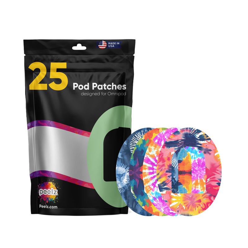 Peelz Tie Dye Variety Pack Pod Patch Tape - Pump Peelz Patch Medical Tape