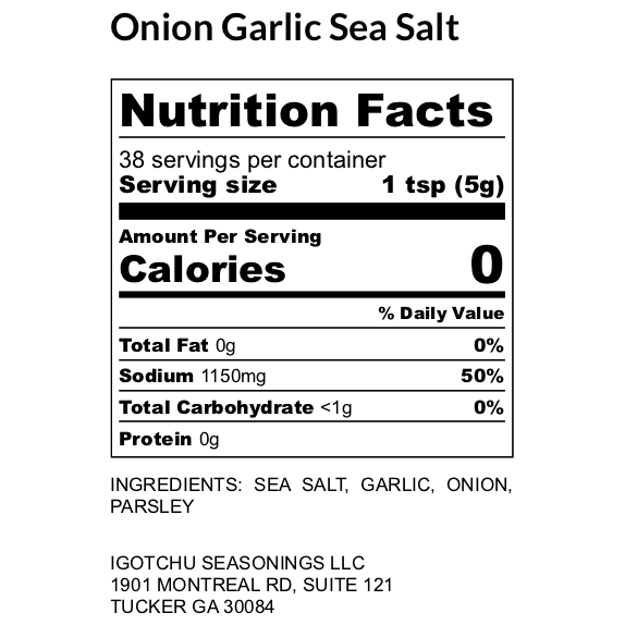 Igotchu Seasonings Igotchu Onion Garlic Sea Salt Seasonings & Spices