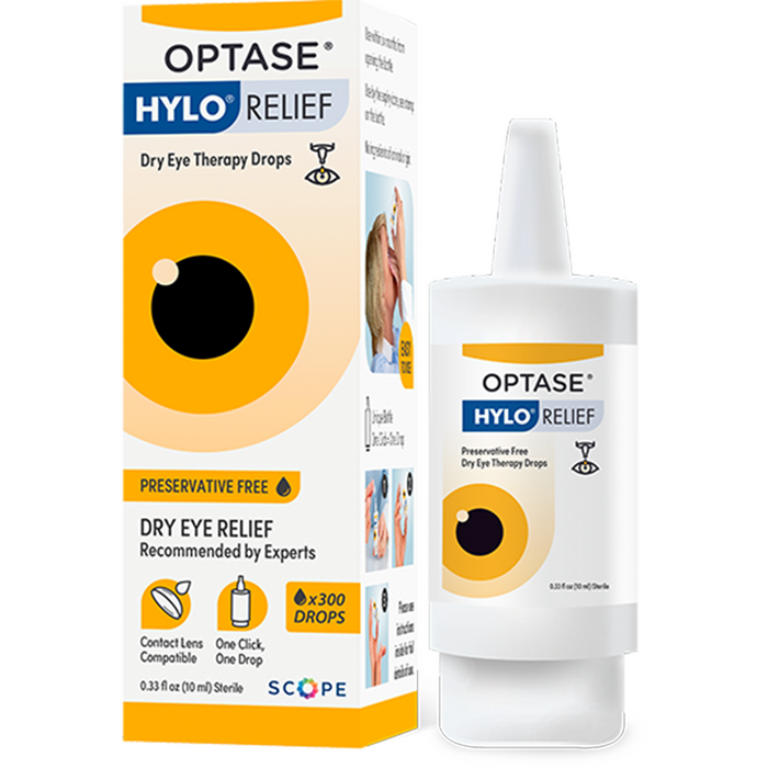 Optase Hylo Relief Dry Eye Drops - Fast-Acting Preservative Free Eye Drops for Dry Eyes - with Paten 0.33 Oz
