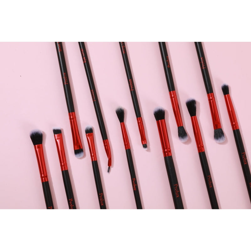 Prolux Cosmetics Deluxe Red Makeup Brush Set