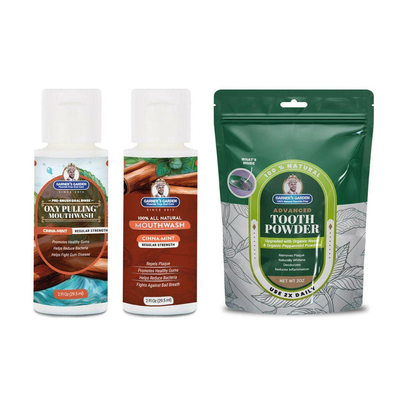 Garner's Garden Travel Sized Oral Care Trio | Trio | H2O2 | Fluoride Free Oral Care