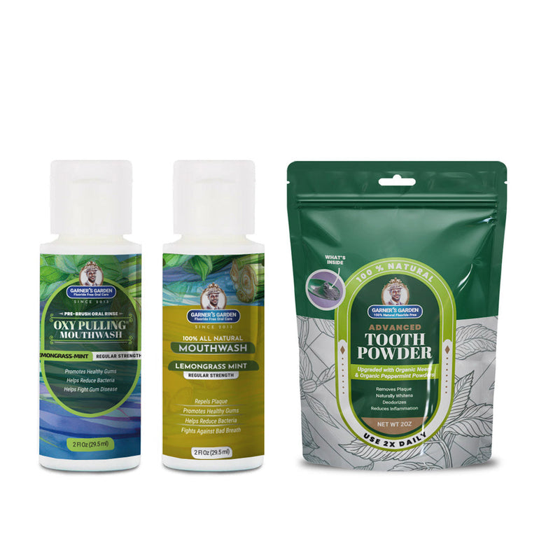 Garner's Garden Travel Sized Oral Care Trio | Trio | H2O2 | Fluoride Free Oral Care
