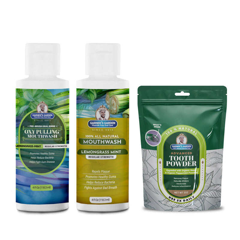 Garner's Garden Travel Sized Oral Care Trio | Trio | H2O2 | Fluoride Free Oral Care