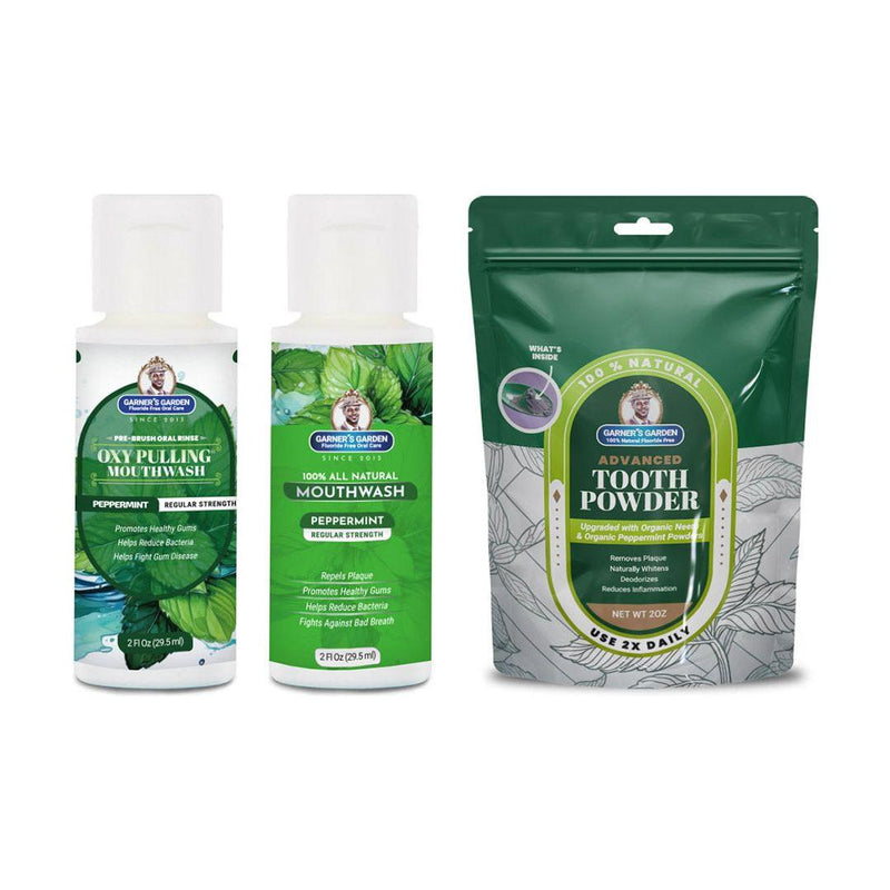 Garner's Garden Travel Sized Oral Care Trio | Trio | H2O2 | Fluoride Free Oral Care