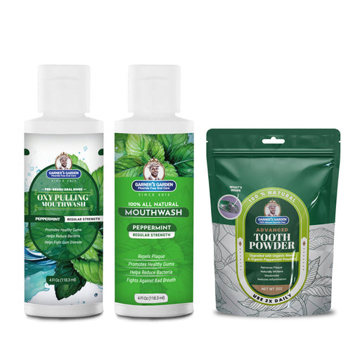 Garner's Garden Travel Sized Oral Care Trio | Trio | H2O2 | Fluoride Free Oral Care