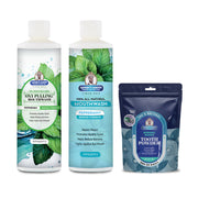 Garner's Garden Oral Care Package | Trio | H2O2 | Fluoride Free Packages White Smoke Reduced Peppermint / 2 oz Regular Tooth Powder (Mineral Boost/Blue Pouch)