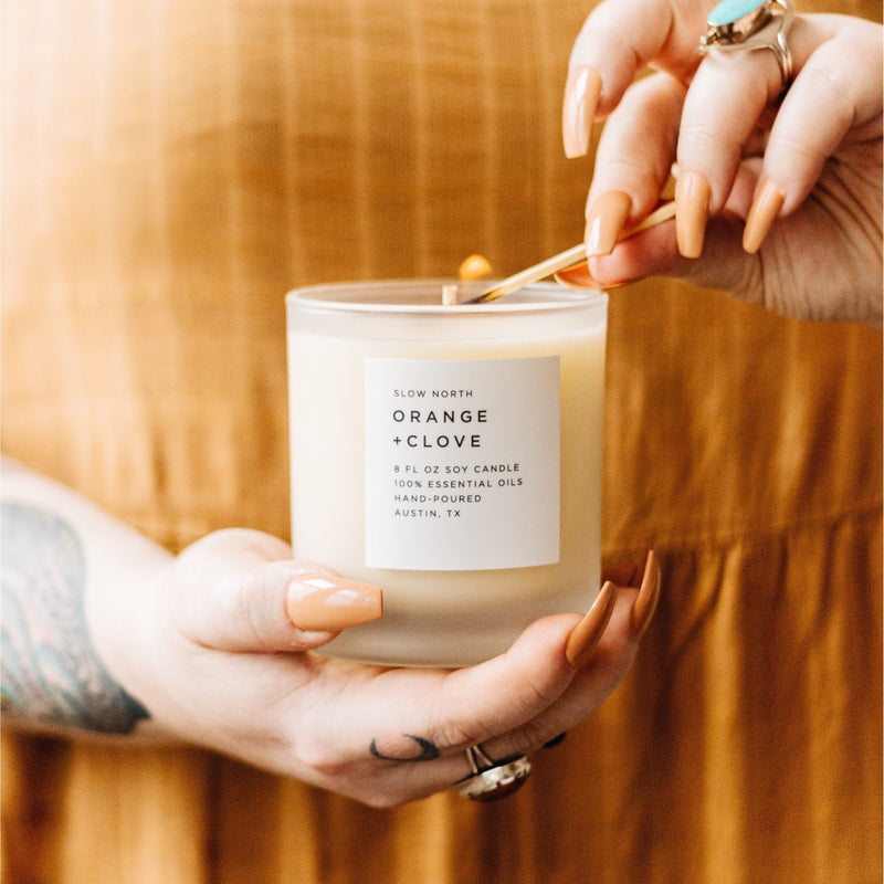 Slow North Orange + Clove - Signature Candle Frosted Candles