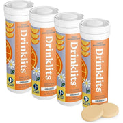Drinklits Orange Daily Hydration Tablets (4) Tube Bundle Hydration Electrolyte Tablets