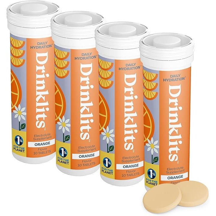 Drinklits Orange Daily Hydration Tablets (4) Tube Bundle Hydration Electrolyte Tablets
