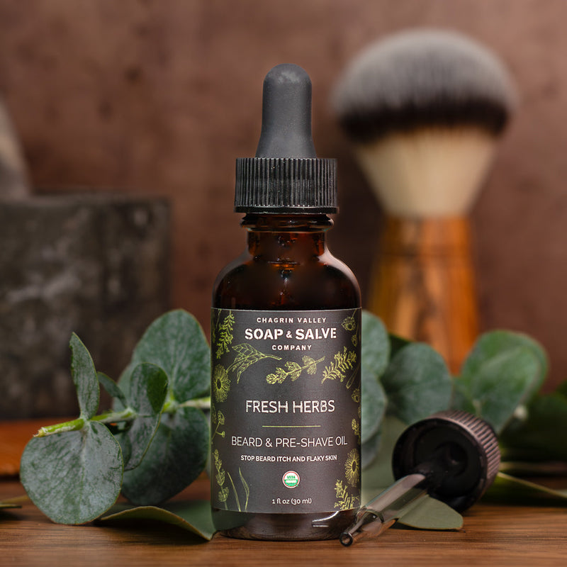 Chagrin Valley Soap & Salve Beard & Pre-Shave Oil: Fresh Herbs Scent Beard Oil