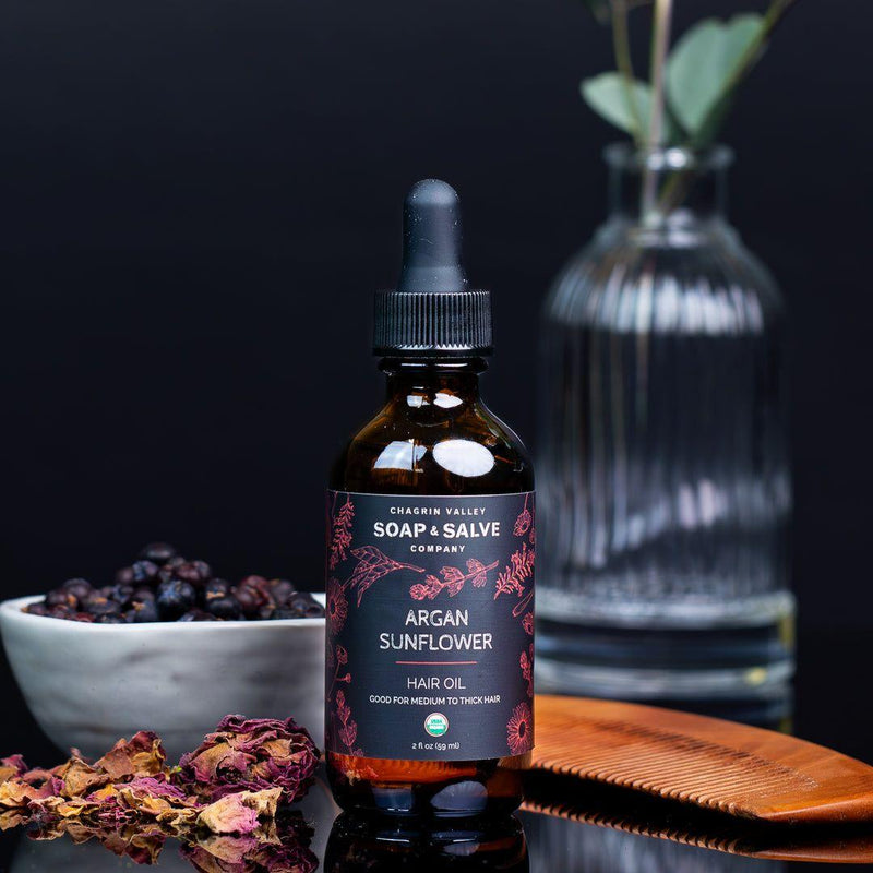 Chagrin Valley Soap & Salve Hair Oil: Argan Sunflower Hair Oil