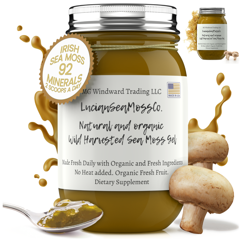 MG Windward Trading LLC Organic Mega Mushroom Infused Sea Moss Gel Herbal Gel