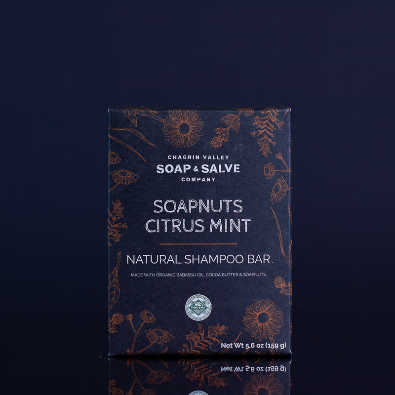 Chagrin Valley Soap & Salve Shampoo Bar: Soapnuts Citrus Mint Shampoo Bar