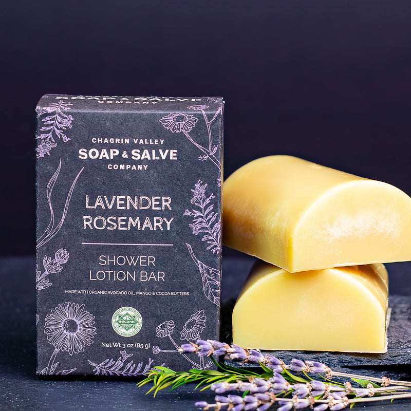 Chagrin Valley Soap & Salve Shower Butter Bar: Lavender Rosemary Shower Lotion Bar