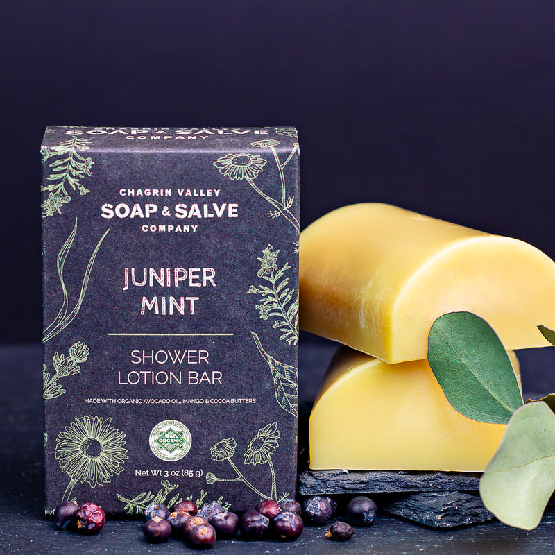 Chagrin Valley Soap & Salve Shower Butter Bar: Juniper Mint Shower Lotion Bar