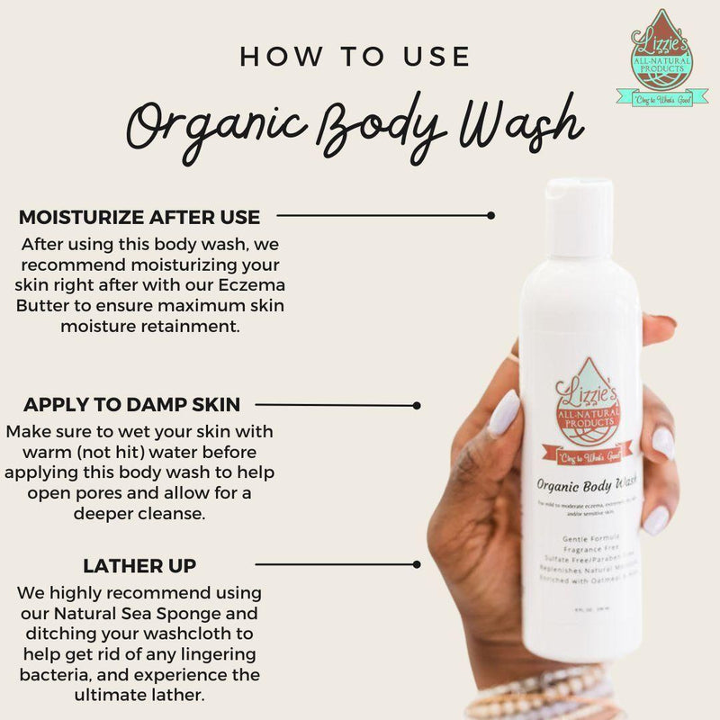 Lizzie's All-natural Products Organic Unscented Body Wash for Eczema