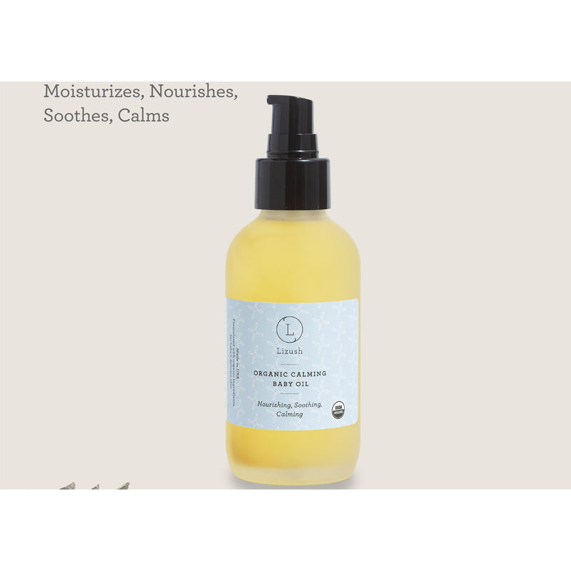 Lizush ORGANIC CALMING BABY OIL Nourishing, Soothing, Calming