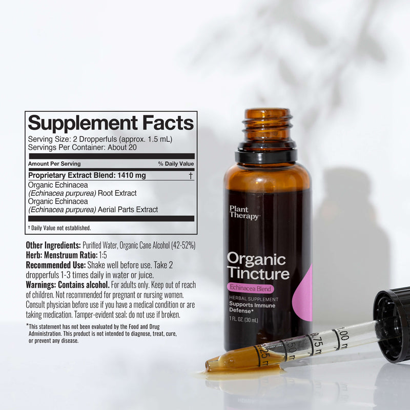 Plant Therapy Organic Echinacea Blend Herbal Tincture Supplement