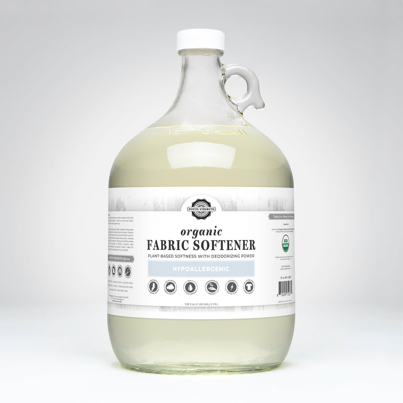 Rustic Strength Organic Fabric Softener Laundry Booster Lavender Gallon Glass