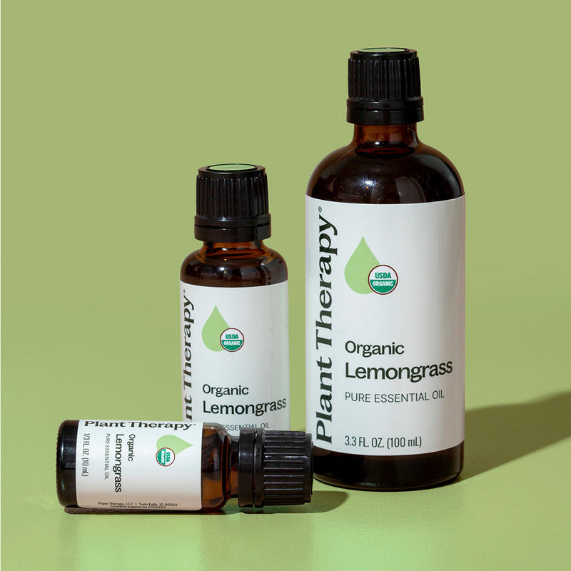 Plant Therapy Organic Lemongrass Essential Oil Essential Oil Dark Khaki 10 mL,30 mL,100 mL