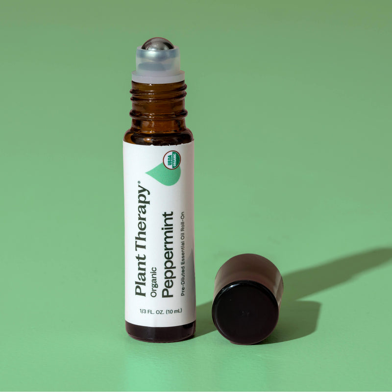 Plant Therapy Organic Peppermint Essential Oil Pre-Diluted Roll-On Essential Oil