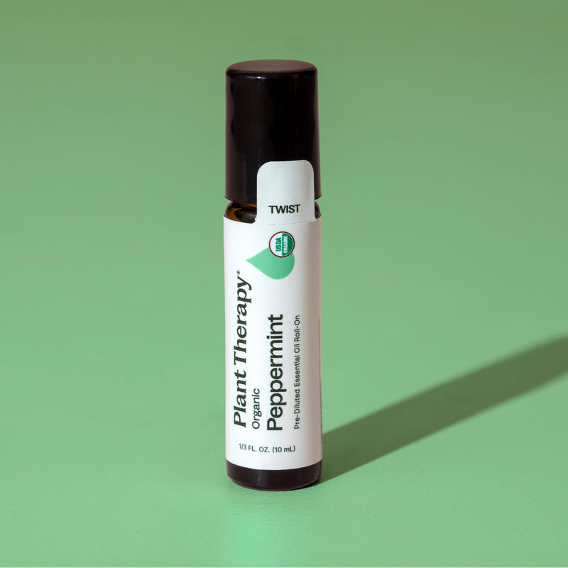 Plant Therapy Organic Peppermint Essential Oil Pre-Diluted Roll-On Essential Oil