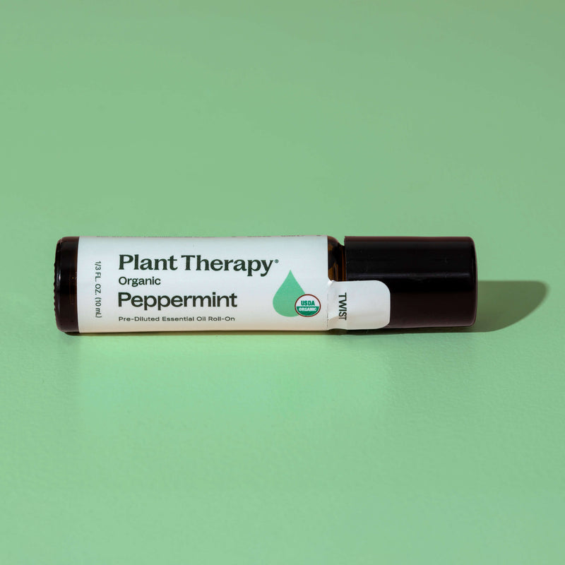 Plant Therapy Organic Peppermint Essential Oil Pre-Diluted Roll-On Essential Oil
