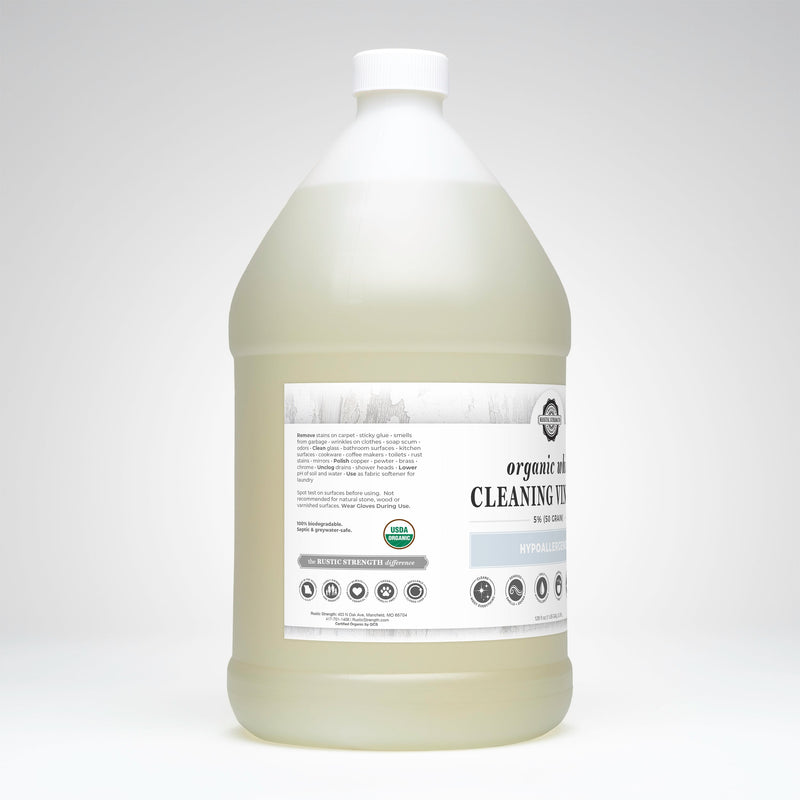 Rustic Strength Organic White Cleaning Vinegar | 5% (50 grain) Multi-Purpose Cleaner