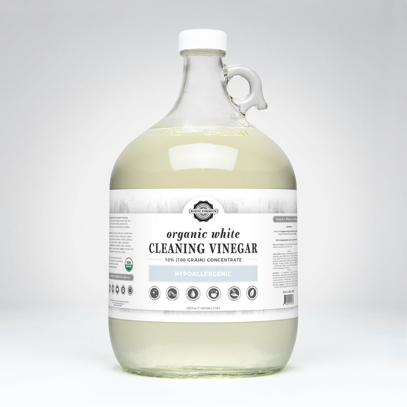 Rustic Strength Organic White Cleaning Vinegar Concentrate | 10% (100 grain) Multi-Purpose Cleaner