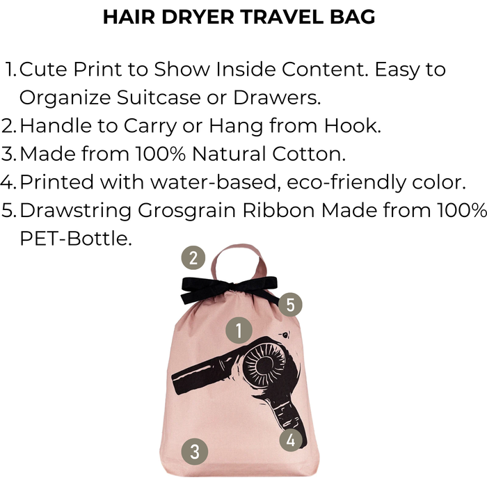 Bag-All - Hair Dryer Travel Bag, Pink/Blush