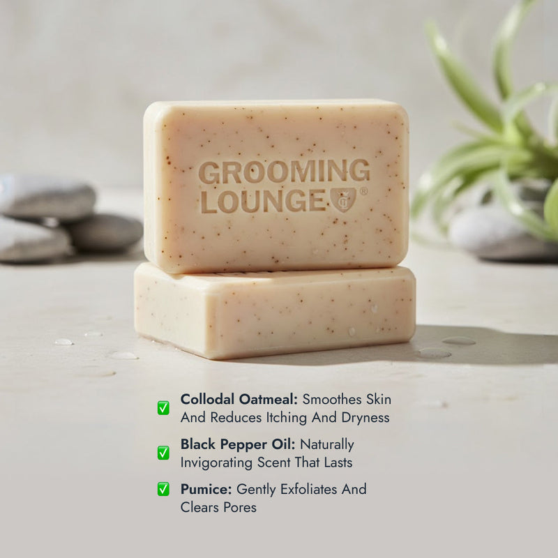 Grooming Lounge Grooming Lounge Our Best Smeller Exfoliating Body Bar - Black Pepper Body Bar For Men Cleansing Bars, Scrub Bars