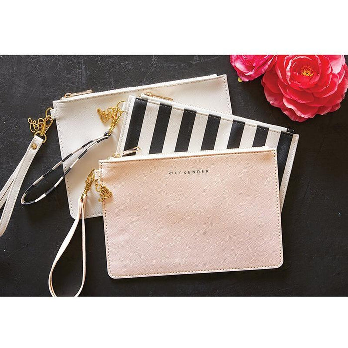 Out Of Office White Fashion Wristlet | 9.45" x 6.5" | Secret Message Inside